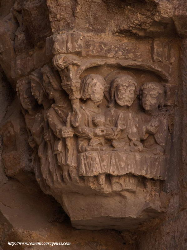 CAPITEL DE LA PORTADA NORTE: CAMNO DE EMAUS, Y LA CENA.